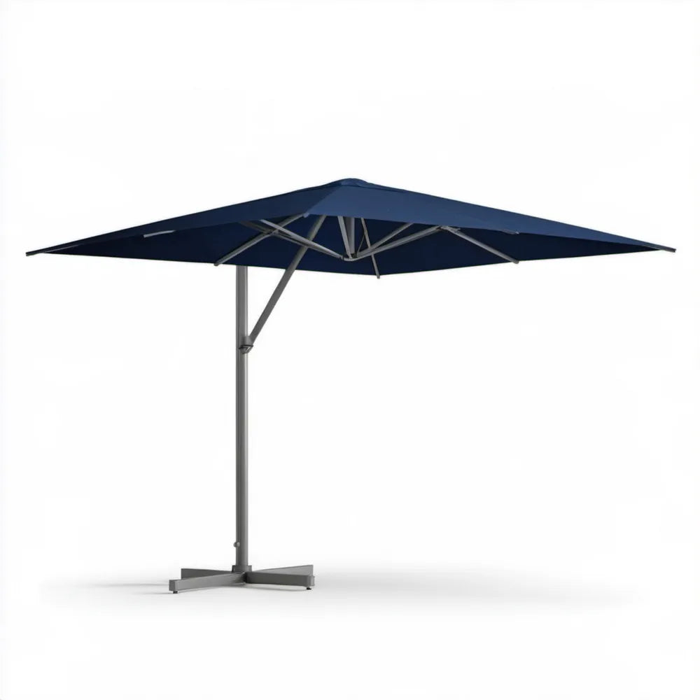 Boczny parasol ogrodowy kwadratowy 300 x 300 cm granatowo-szary