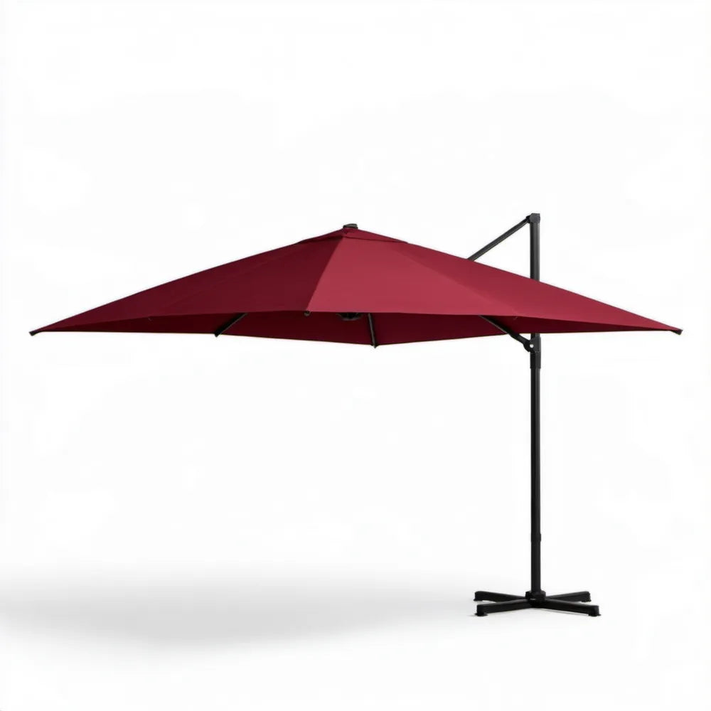 Boczny parasol ogrodowy kwadratowy 300 x 300 cm, bordowo-czarny
