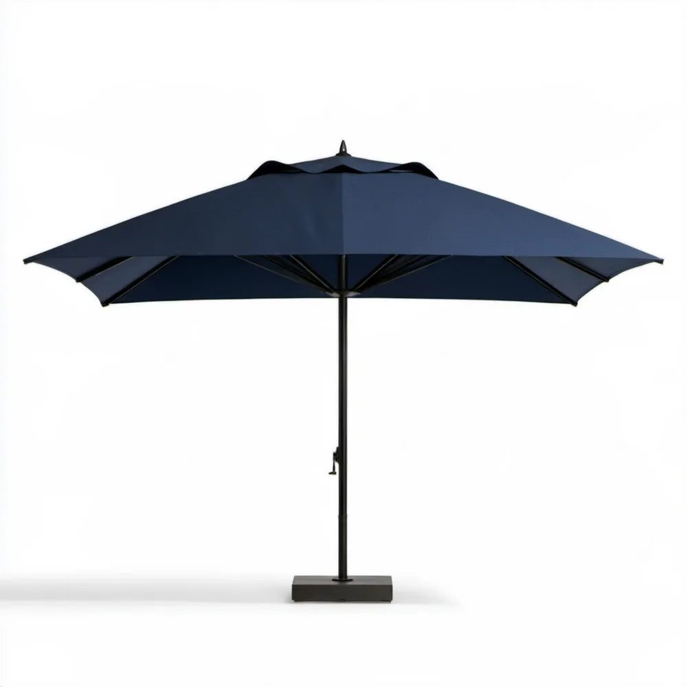 Parasol ogrodowy kwadratowy 300 x 300 cm z korbą, granatowo-czarny