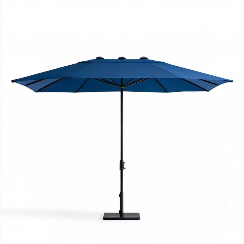 Dwustronny parasol ogrodowy granatowo-czarny 460 x 270 x 246 cm